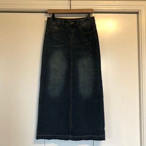 Long Denim Skirt